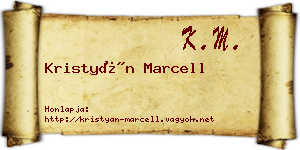 Kristyán Marcell névjegykártya